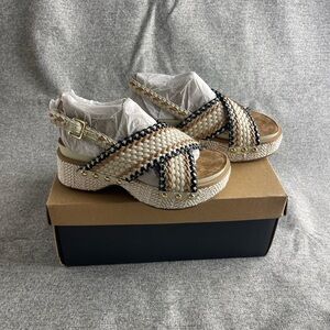 Anthropologie Kelsi Dagger Black Platform Sandals. NWT